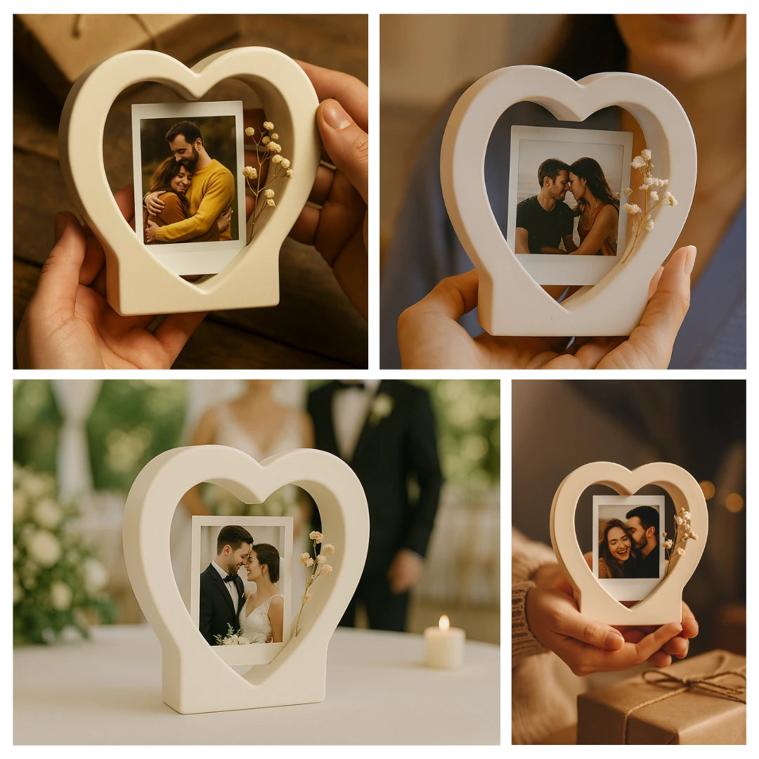 Polaroid Halter Herz PERSONALISIERT - für 54x86 mm - MühlenWerk