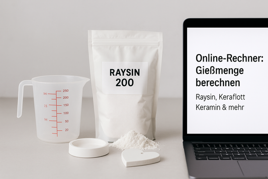 Online-Rechner: Raysin, Keraflott, Keramin & mehr – Gießmenge berechnen